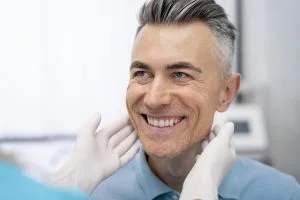 person within a dental implant appointment